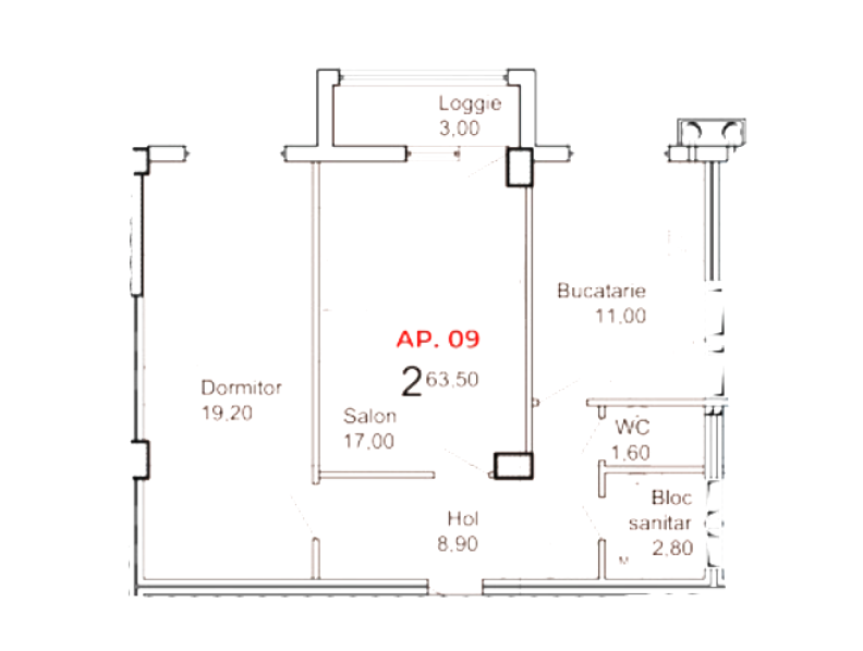 Apartament 63.5 m²