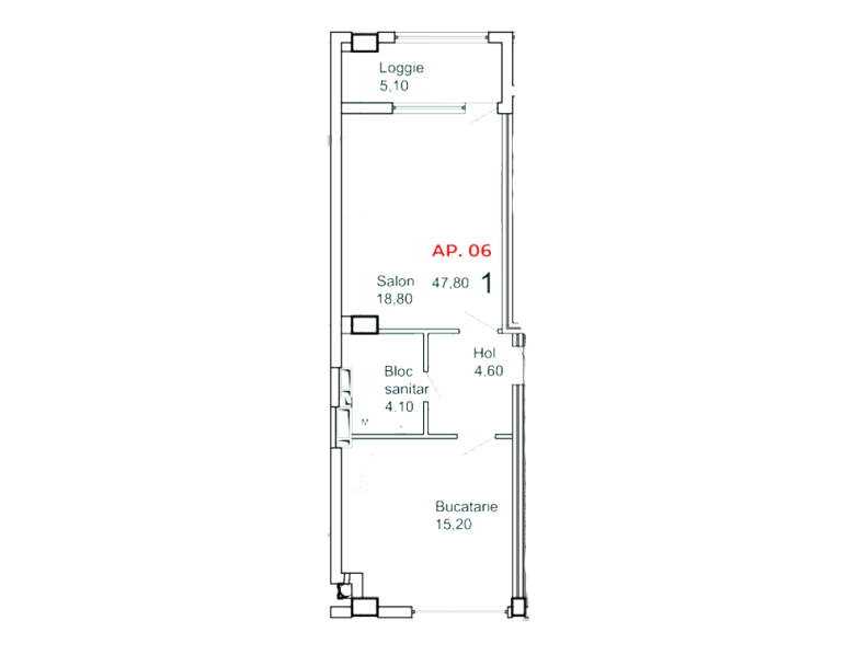 Apartament 47.8 m²