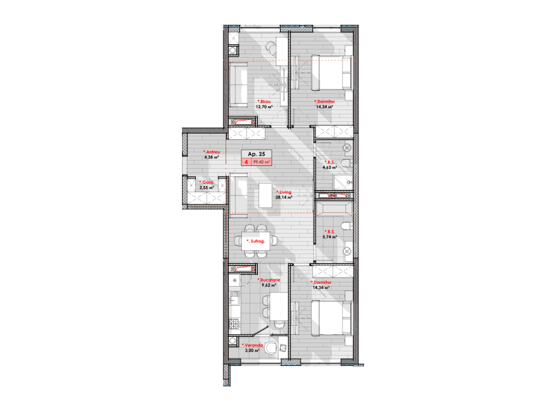 Apartament 99.42 m²