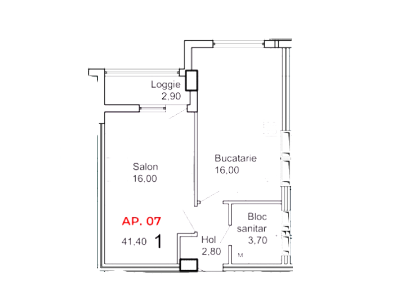 Apartament 41.4 m²