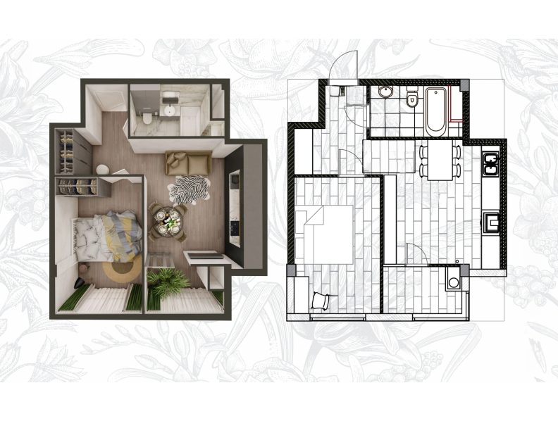 Planimetrie · Apartament · 40.6 m²