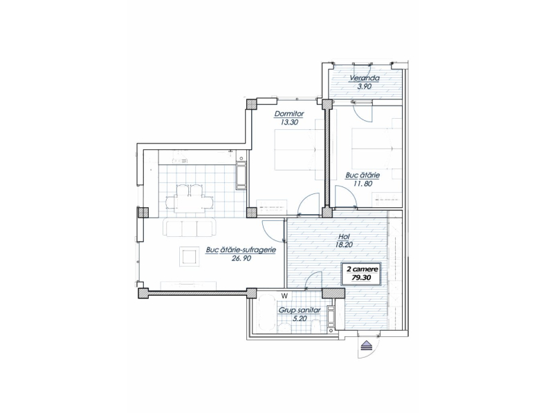 Planimetrie · Apartamente · 79.3 m²
