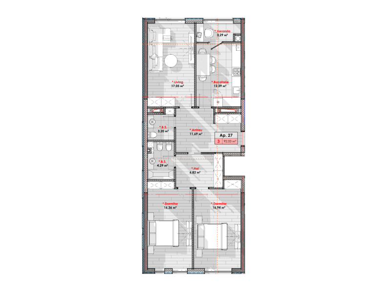 Apartament 92.03 m²