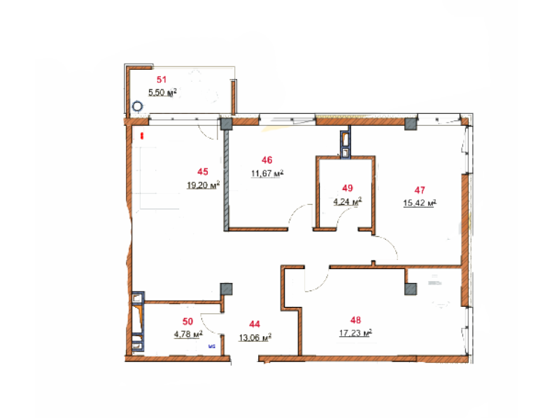 Planimetrie · Apartamente · 87.25 m²