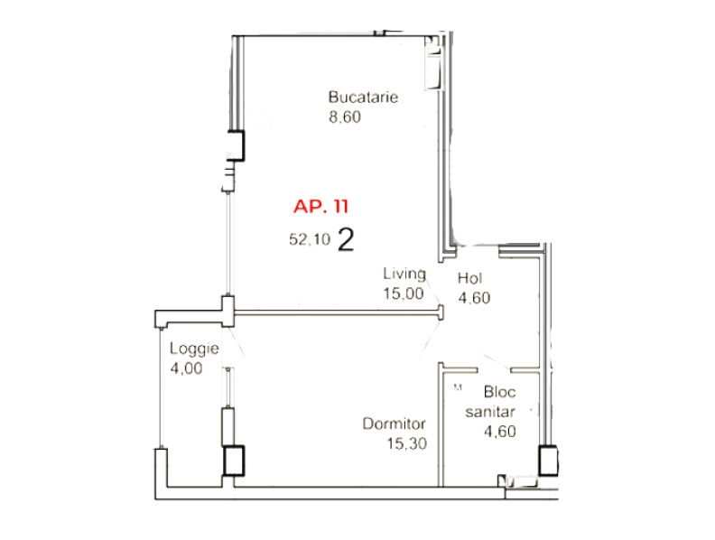 Apartament 52.1 m²