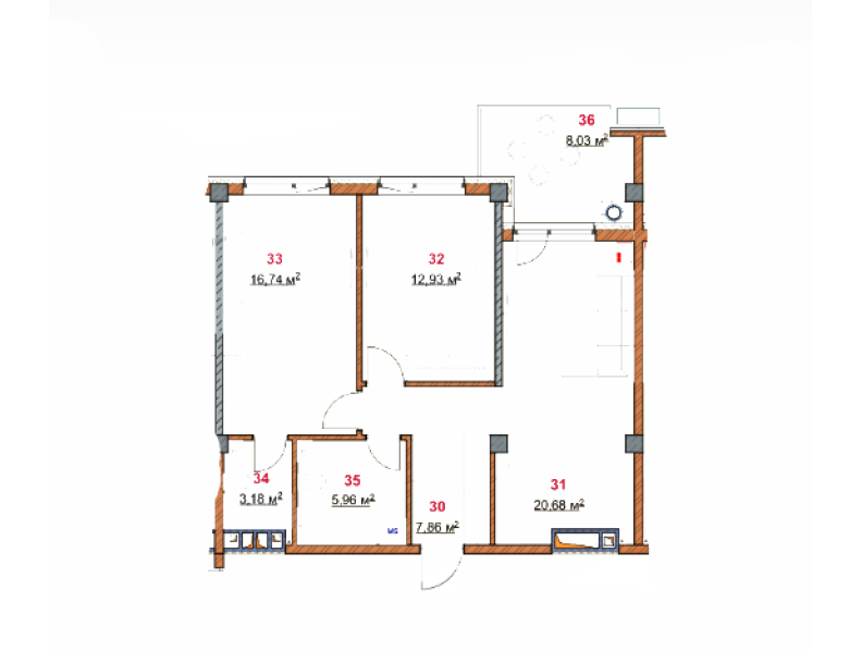 Planimetrie · Apartamente · 69.76 m²